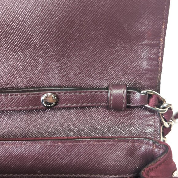 PRADA Impuntu Tessuto Quilted Nylon Chain Crossbody Bag Granato Shoulder Bag - Picture 13 of 16